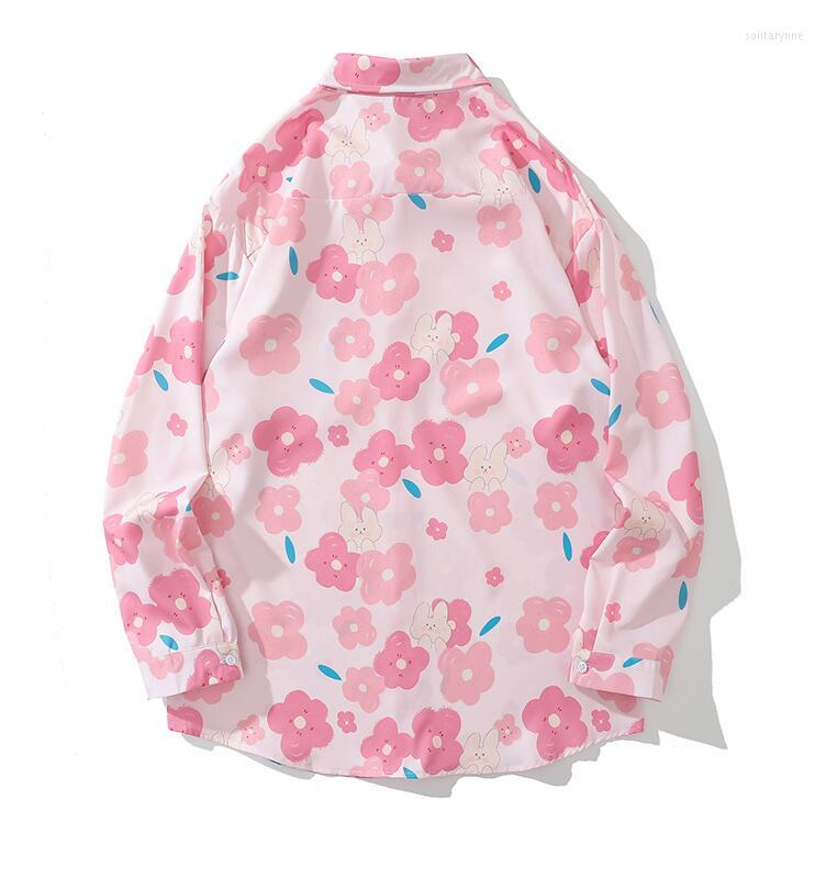 

Women's Blouses Japanese Sweet And Lovely Animal Flowers Casual Shirt, Pink
