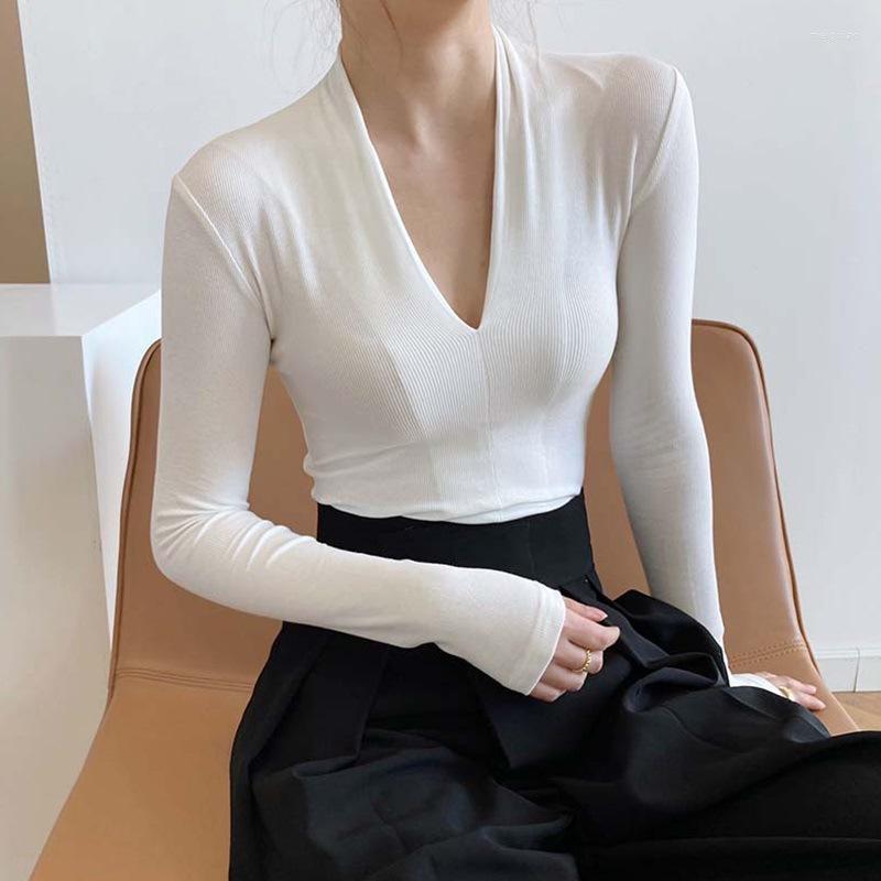

Women' T Shirts Autumn Korean T-Shirt Women Vintage Long Sleeve Office Lady Tshirts Slim Shirt White Blouse For Ladies Twill Clothes, Black