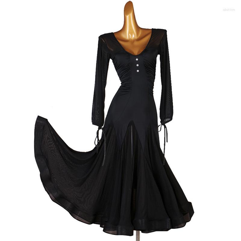 

Stage Wear Ballroom Dance Dresses Foxtrot Dancing Skirt Women Waltz Dress Green MQ245, Picture shown
