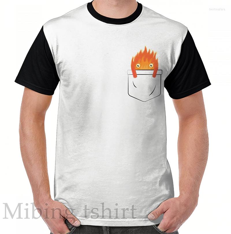 

Men' T Shirts Funny Print Men Shirt Women Tops Tee Calcifer Graphic T-Shirt O-neck Short Sleeve Casual Tshirts