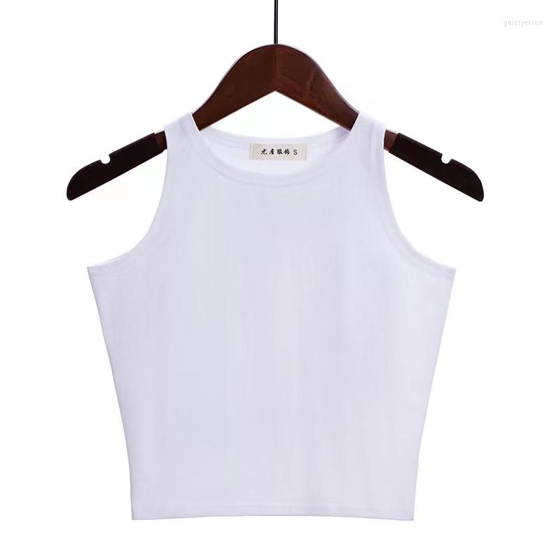 

Women's Tanks BL-225-BL-222 Women White 2023 Summer Casual Fitness Short Vest Candy Colors Knitted Off Shoulder Sexy Crop Top, Bl-224