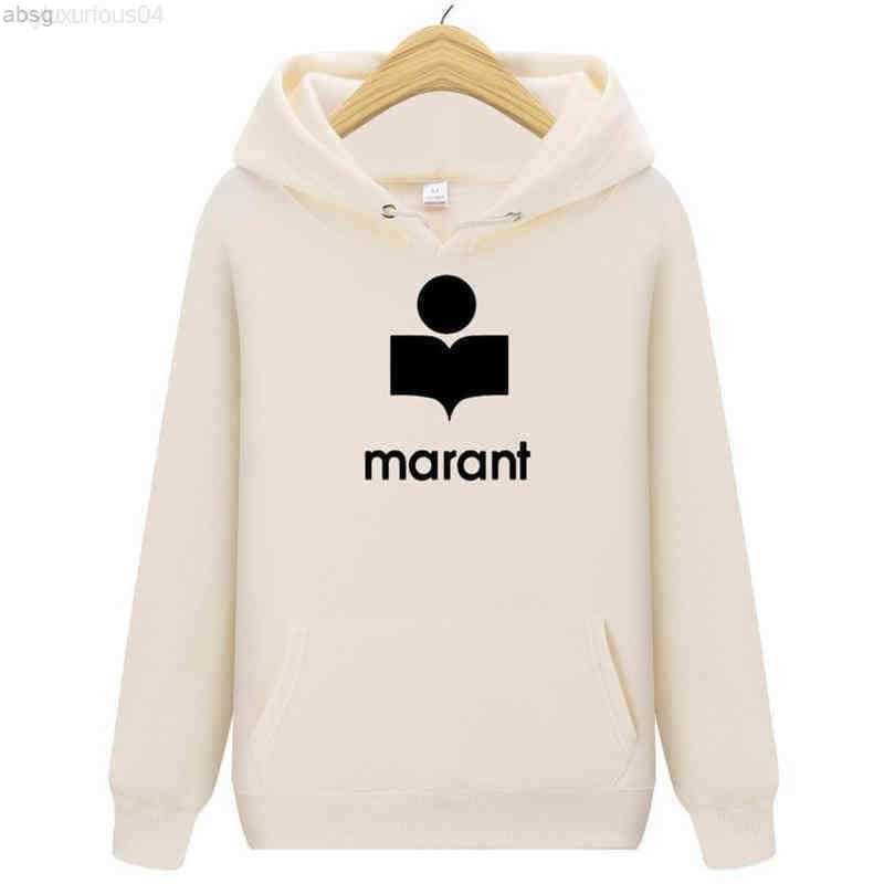 

Hoodies Women Unisex Couple Marant Casual Streetwear Hooded Sweatshirts Loose Pullovers Tracksuit Female Oversize Hoodie G121255s, Orange