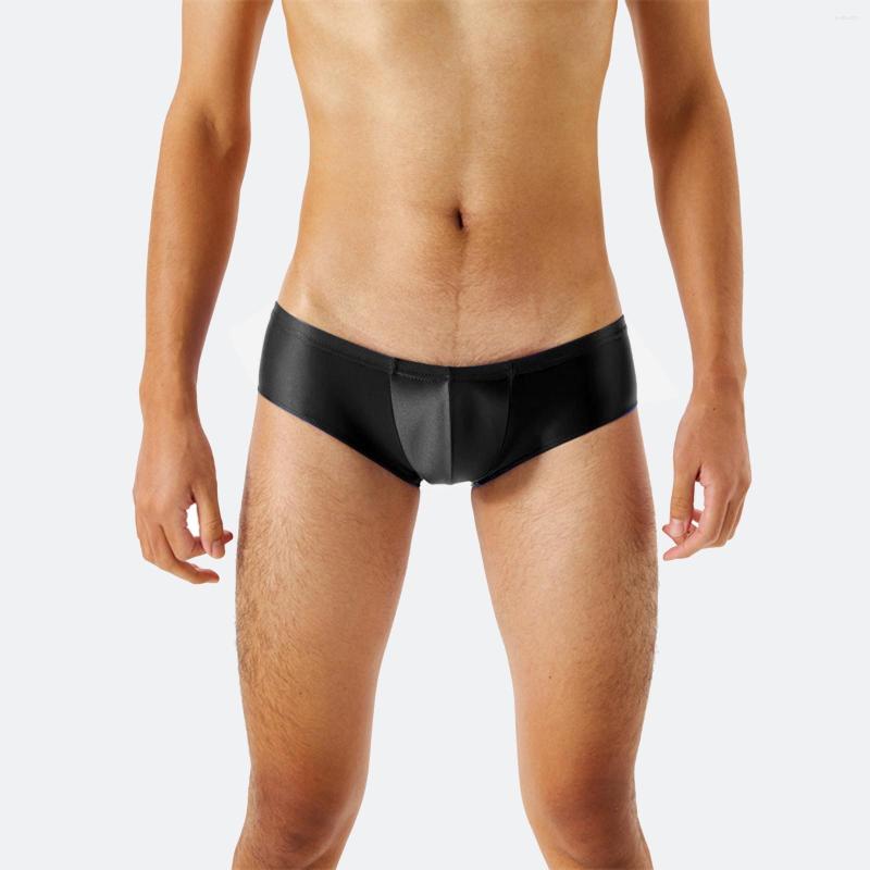 

Underpants Mens Crotch Seamless Glossy Silky High Elastic Briefs Underwear Transparent., Purple