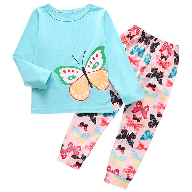 

Clothing Sets Printed Baby Set Tops Pants Sleeve Girls Pajamas Outfit Boys Kids Long Outfits&Set Children Clothes WinterClothing, Blue