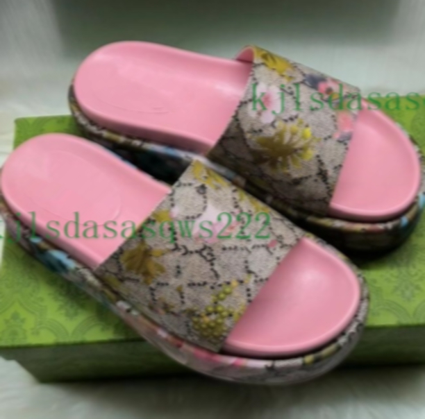 

High Quality Ladies Designer Slippers Womens And Men Summer Rubber Sandals Beach Slides Indoor And Outdoor Shoes Classic Flip Flops Size Eur35-45, Pink