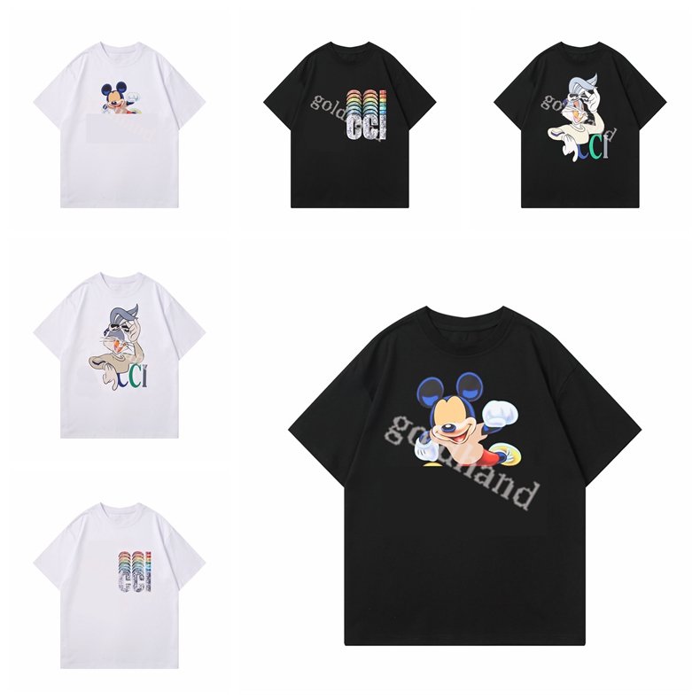 

Summer Men Casual T Shirt Designer Men Hiphop Street Short Sleeve Tops Women Loose t-shirts Brand Printed Tees, White 1