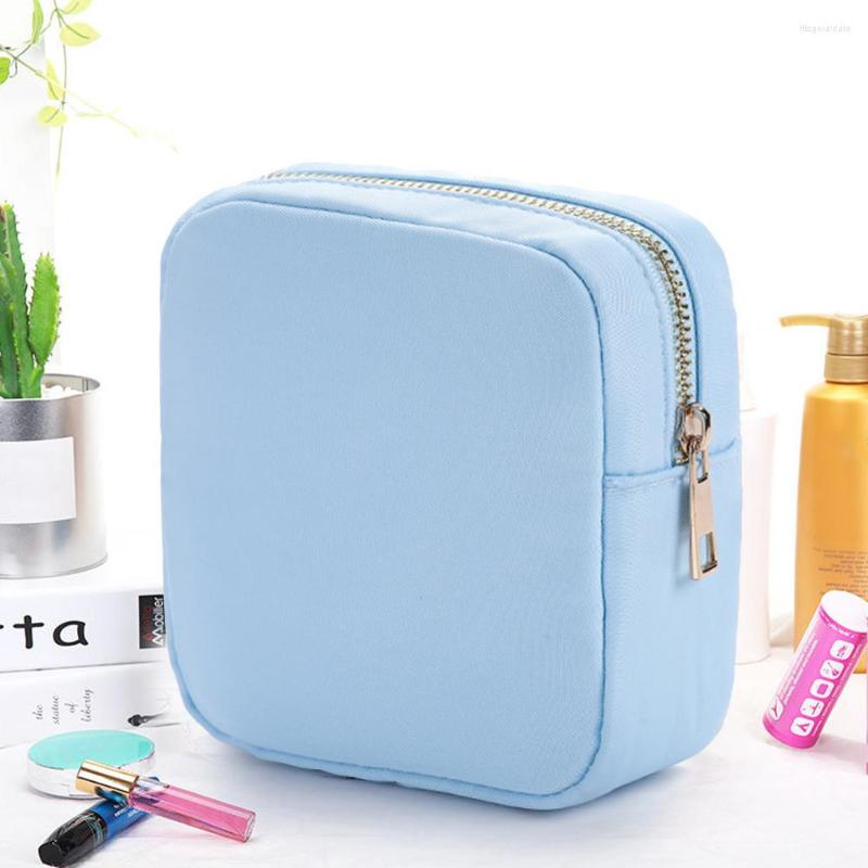 

Solid Color Cosmetic Storage Bag With Zipper Waterproof Toiletry Organizer Multipurpose Multifunctional For Travel Supplies