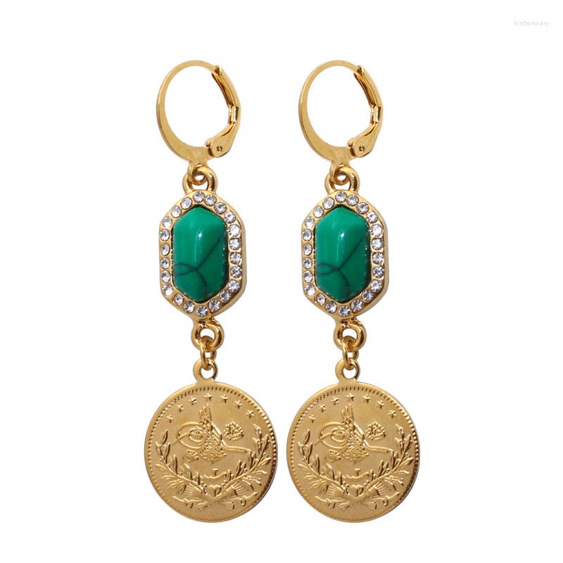 

Stud Earrings ZKD Islam Arab Coin Gold Color Turkey Coins Muslim Jewelry