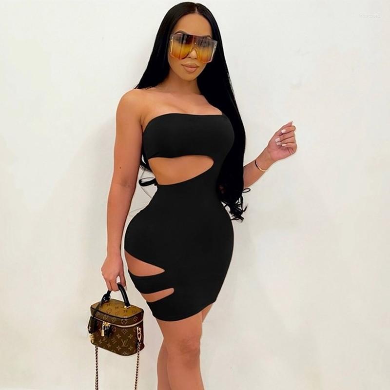

Casual Dresses Clubwear Off The Shoulder Sexy Summer Dress Women Clothes Black Mini Hollow Out Backless Bodycon For Party