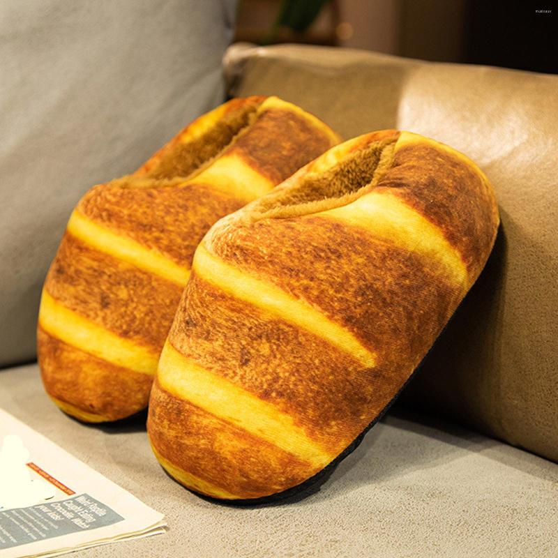 

Slippers Simulated Bread Toast Women's Funny Novelty Shoes Home Kawaii Slipper Girl Interesting Creative Booties, Yellow