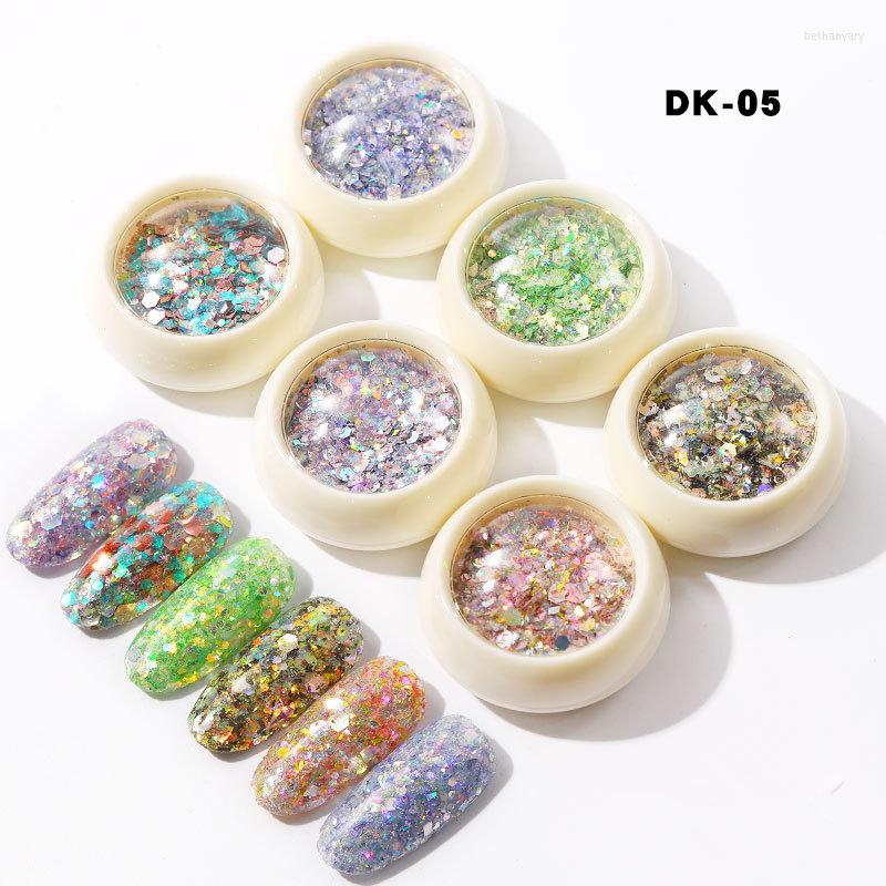 

Nail Glitter LOLEDE Holographic Flakes Sequin 6Pcs In 1 Green Purple Bronze DIY Butterfly Dipping Powder For Acrylic Nails Tools