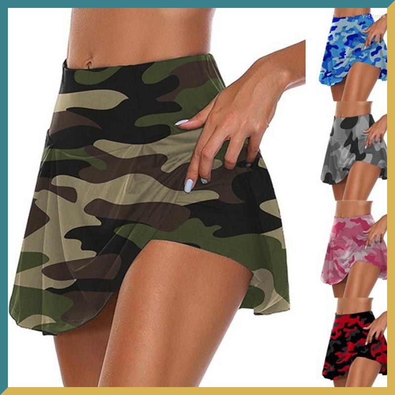 

Women' Shorts Women High Waist Print Pants Stretch Athletic Workout Active Fitness Volleyball 2 In 1 Running Double Layer Sports, Blue