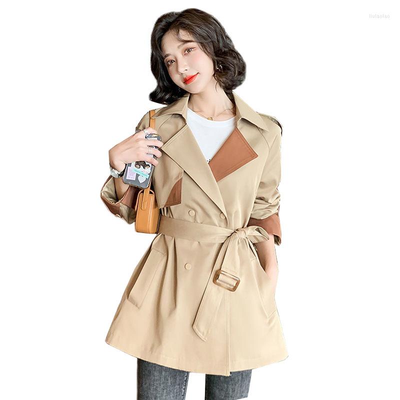 

Women' Trench Coats Spring Autumn Coat Woman 2023 Korean Mid-Long Women Overcoat Khaki Windbreaker Female With Lining Tops