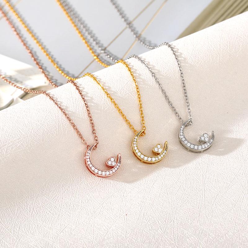 

Pendant Necklaces Rhinestone Star And Moon Choker Necklace Zircon Crystal For Women Collar Chain Vintage Boho Jewelry Bijoux