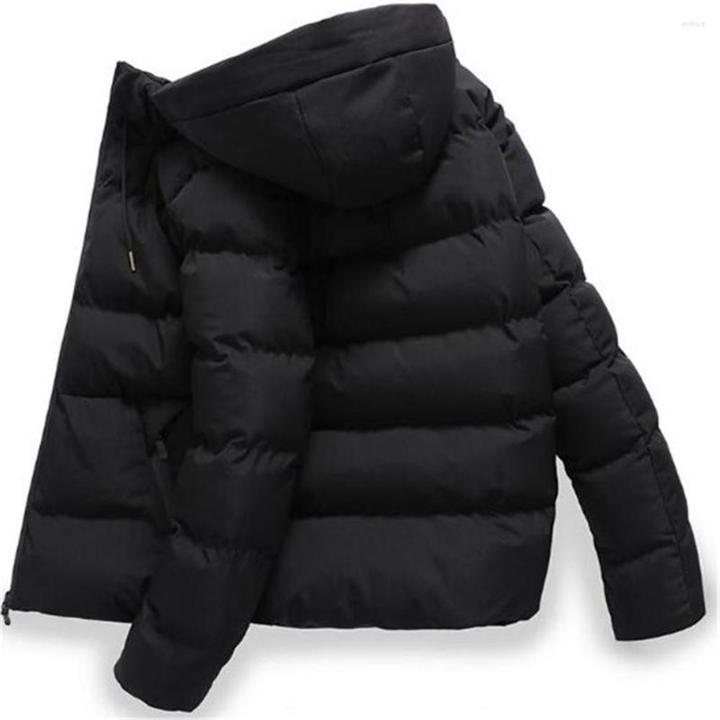 

Men's Down 2023 Winter Clothing Short Padded Jacket Youth Slim Hooded Parkas, Black