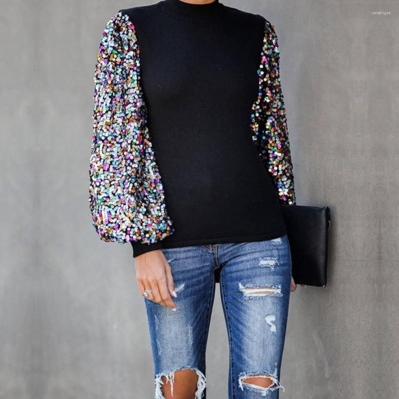 

Women' T Shirts Casual Half -neck Long Sleeve Top Female Women Clothing Korean Fashion Tees Pullover T-shirts Y2k Clothes Crop, Black