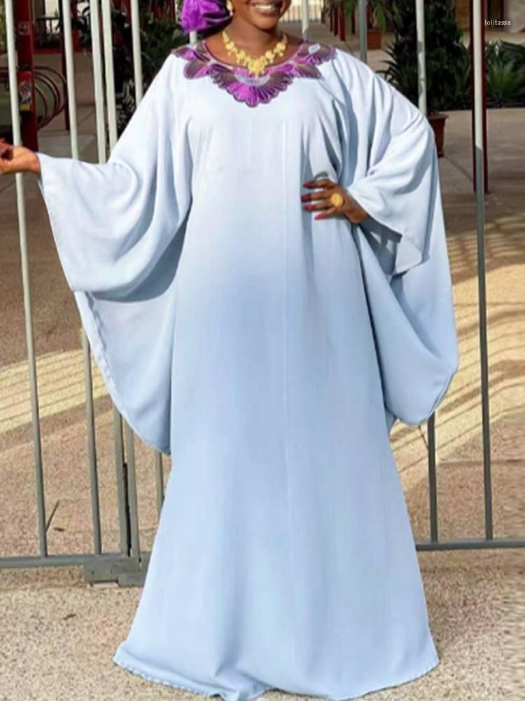 

Casual Dresses Bohemian Printed Maxi Dress 2023 VONDA Autumn Women Long Sundress O-Neck Bat Sleeve Solid Party Vestidos Robe, Yellow