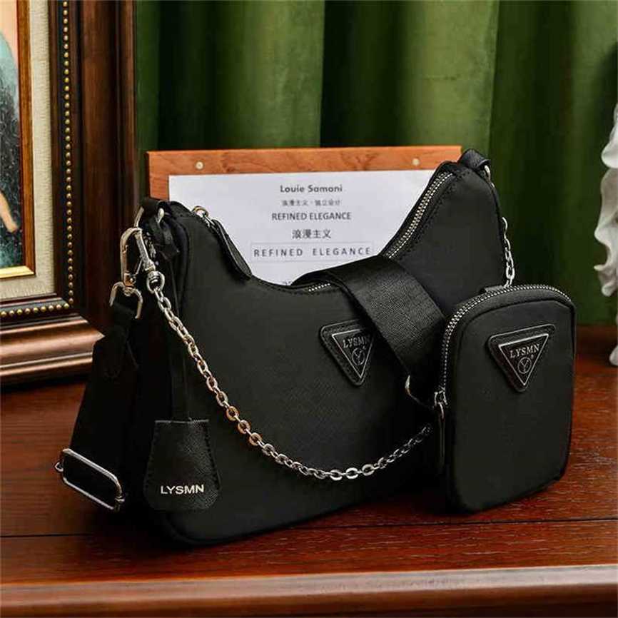 

handbag 2023 Fashion women's bag leather quality Handbag Women's Hot Two cross body mother Korean style personalized and Bag, Black4