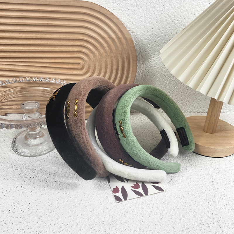 

Luxury Pure Color Headbands Plush Designer Brand Hair bands For Women Girl Brand Elastic Headband Casual Fashion Headband Head Wrap