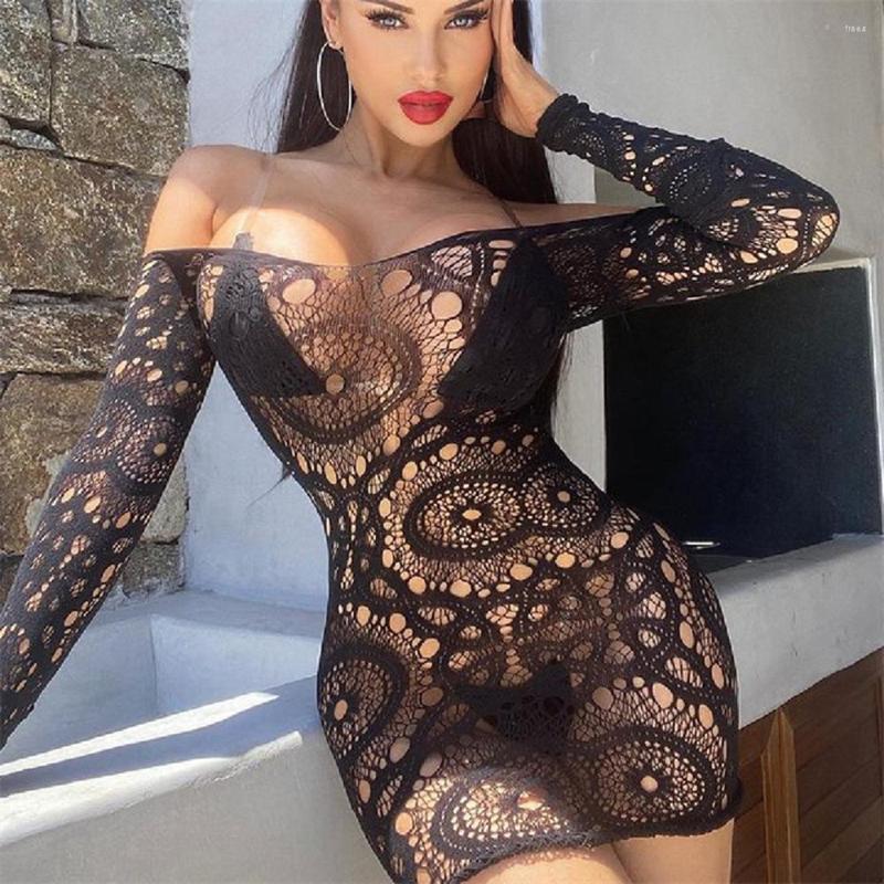 

Casual Dresses Adult Club Sexy Party Transparent Mini Skirt See Through Strapless Perspective Bag Hip Women Stripe Dress, Y-zk06