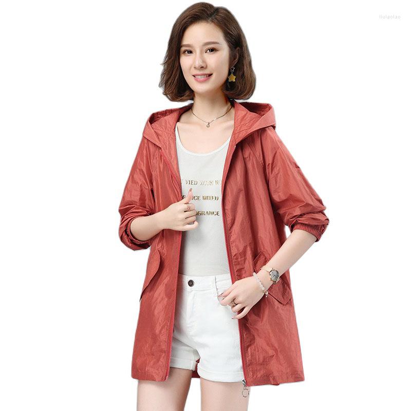 

Women's Jackets 2023 Summer Women's Jacket Long-sleeved Hooded Sun Protection Clothing Women Loose Breathable UV Windbreaker, Light pink