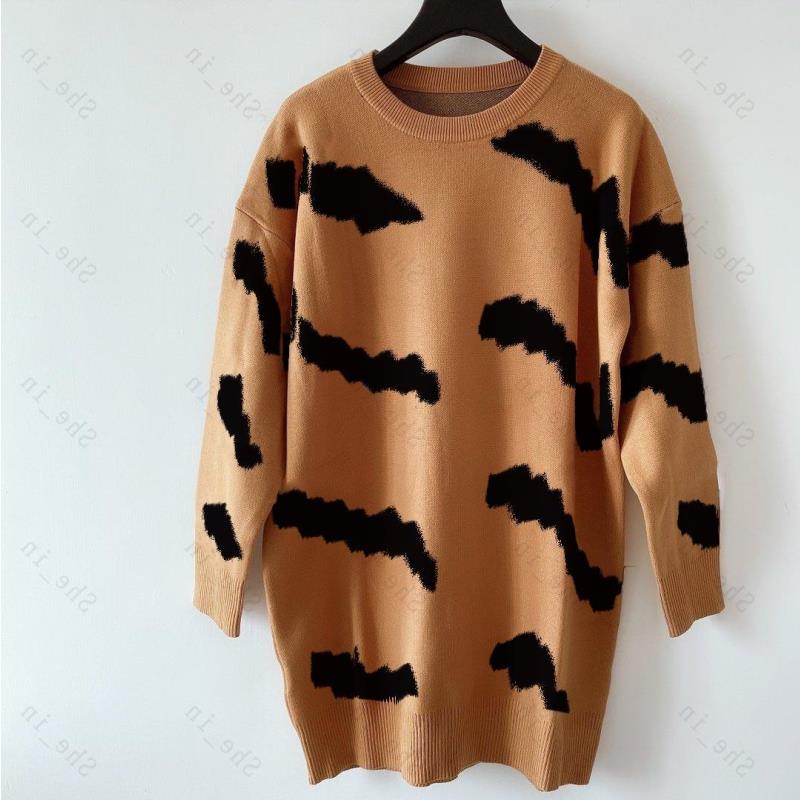

Down jacket Women' Sweaters Casual Knit Dress Contrast Color Long Sleeve Autumn Fashion Wear Classic Letter Pattern Oarlj