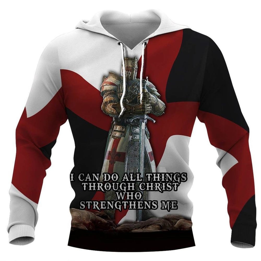 

Fashion Trend Brand Men' Knight Templar Digital Print Casual Large Size -6XL Hoodie 007, Color of picture