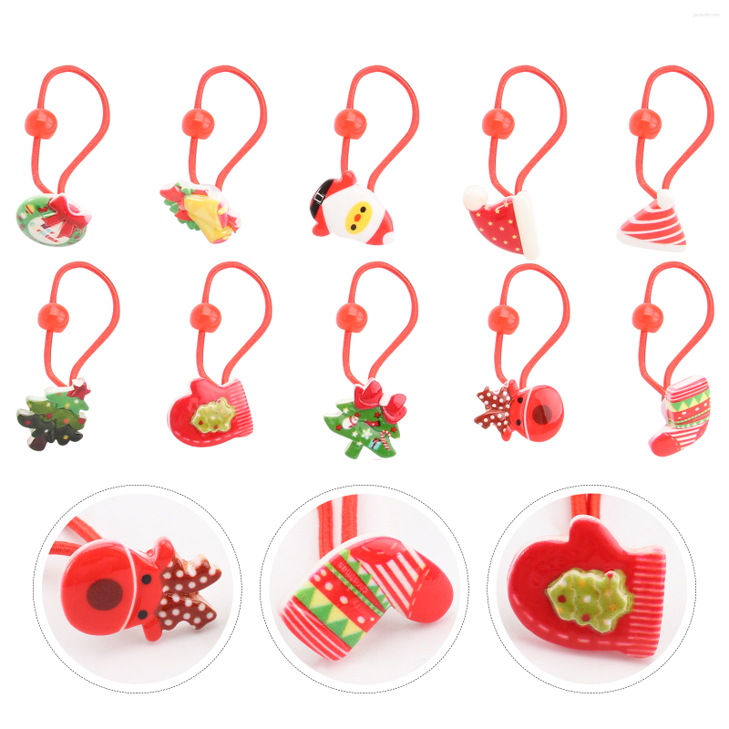 

Bandanas 20PCS/pack Christmas Hair Ties Elastic Shiny Cloth Accessory Holders For Teenager Girls