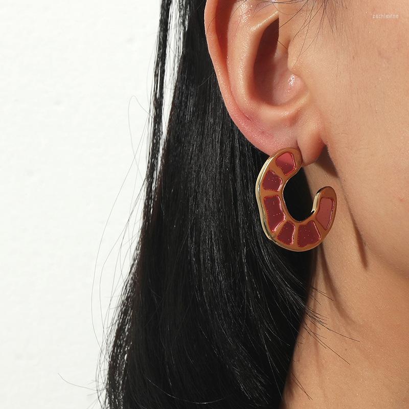 

Dangle Earrings 2023 Ins Style Temperament Irregular For Women Bohemian Metal Pink Earring Oorbellen Summer Holiday Party Jewelry Gift