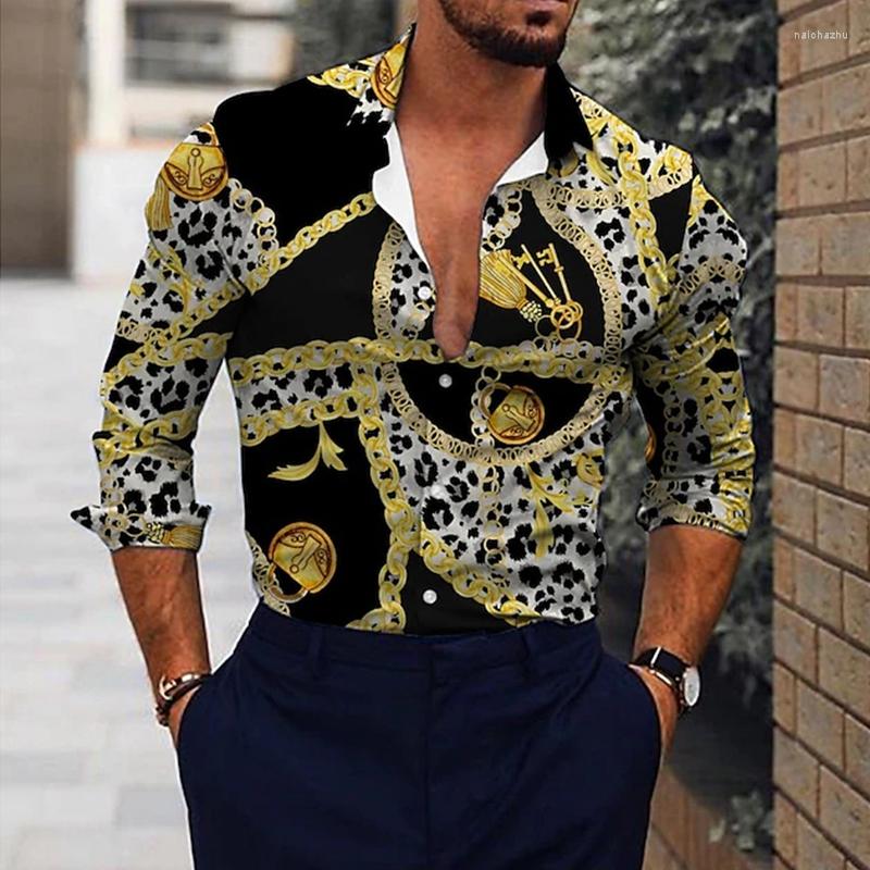 

Men's Casual Shirts Autumn Fashion Men Oversized Shirt Totem Print Long Sleeve Tops Men's Clothing Club Cardigan Blouses High Quality, Cx154