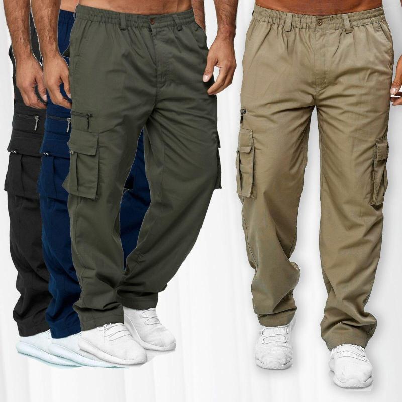 

Men's Pants Men's Outdoor Trousers Fitness Spring Autumn Casual Multi-pocket Loose Straight Work M-3XL, Coffee