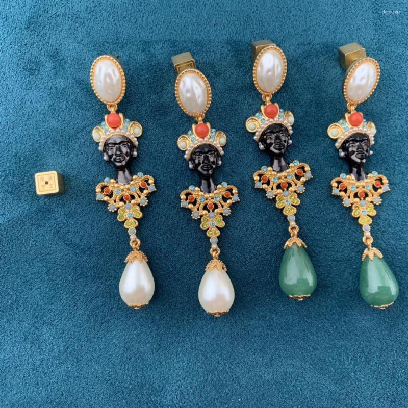

Dangle Earrings Medieval Western Ethnic Black Beauty