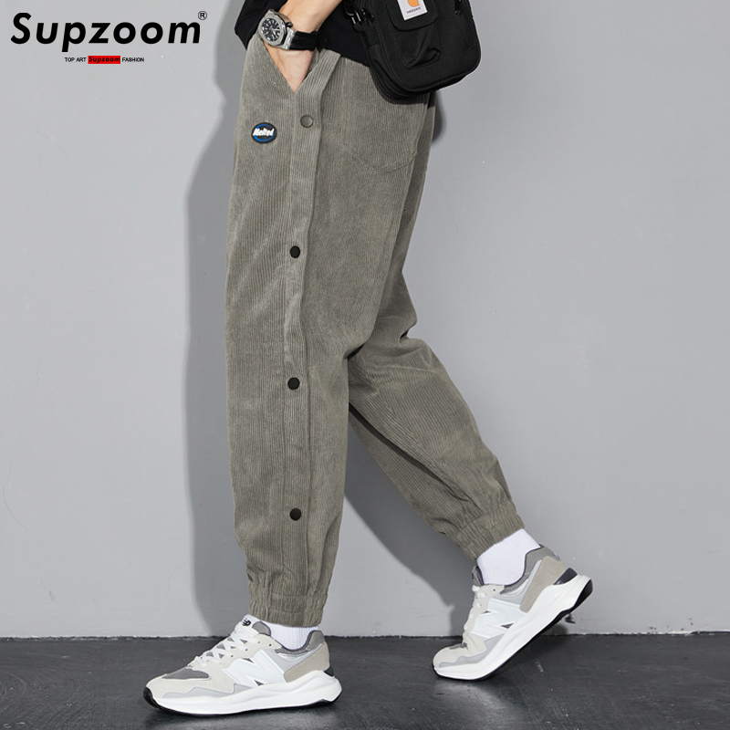 

Men s Pants Supzoom Arrival fashion Cotton Elastic Waist autumn And Winter Corduroy Trend Plush Thickened Loose Legged Casual 230313, Ivory