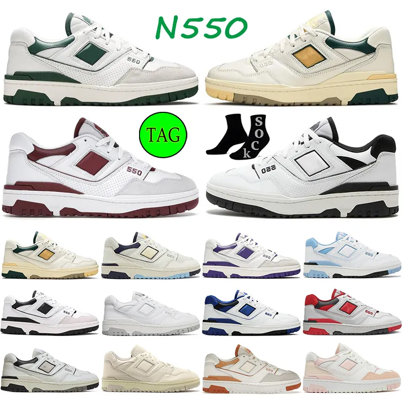 

New NB 2023 running shoes N550 550 White Green Rich Paul Natural Green Oreo Silver UNC Au Lait Auralee Sea Salt Burgundy bb550 550s Desi JUI, #7 cream black