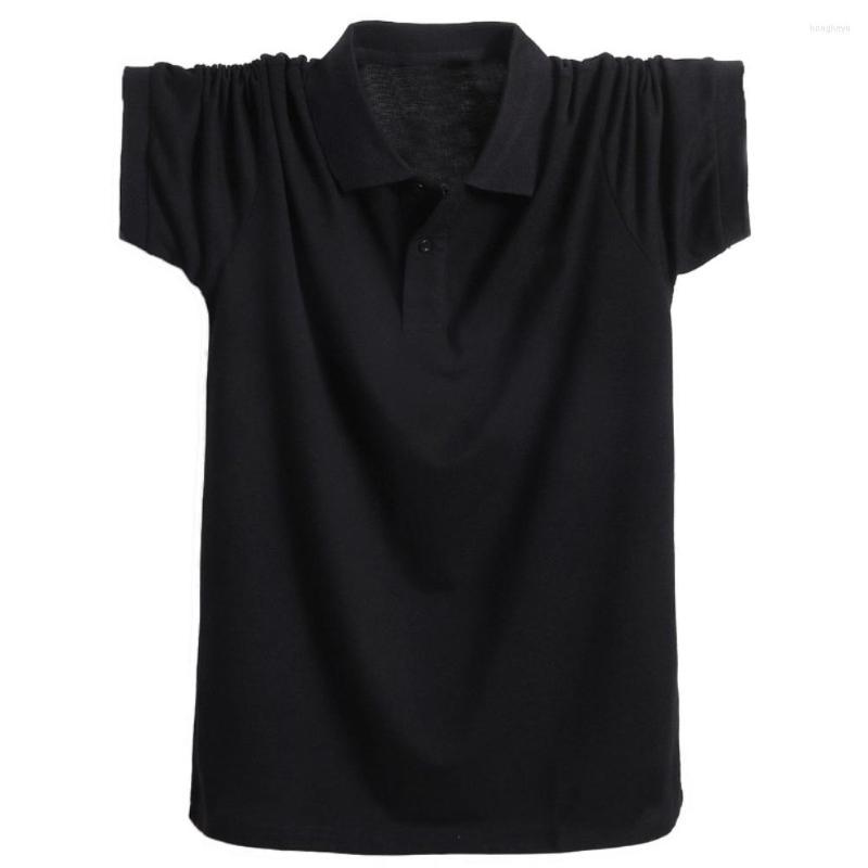 

Men's T Shirts Summer Men Casual Plus Size Solid Color Turn Down Collar Short Sleeve T-Shirt, Black