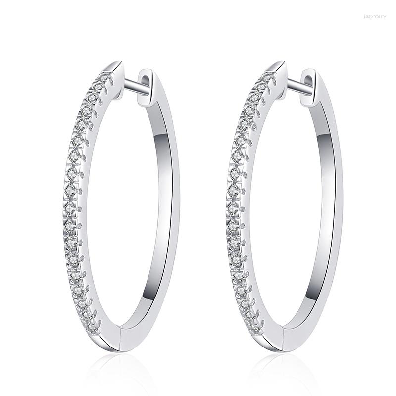

Hoop Earrings Iced Out 0.54ct Moissanite Women 925 Sterling Silver D Color Moisanite Diamond Huggie Pass Gift
