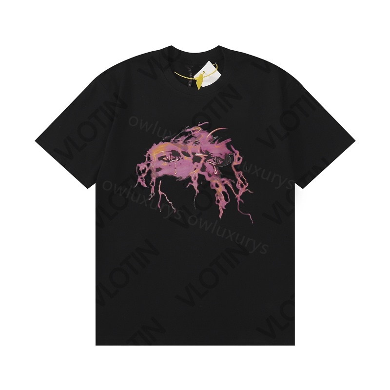 

2023 Mens Designer T Shirt Friends Letter Print Tees Big V Men Women Short Sleeve Hip Hop Style Black White Orange T-shirts Vl Tees Size S- one, The same as original