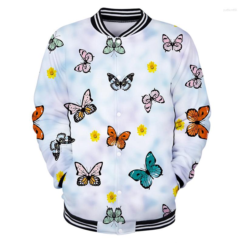 

Men's Jackets Plus Size Fashion Design Butterfly Print 3d Baseball Jacket Coat Men Women Hoodie Sweatshirt Long Sleeve Hoodies Tops