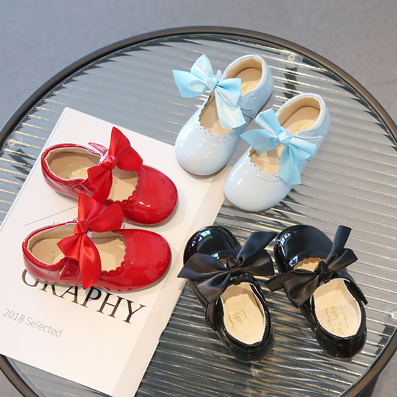 

Baby Shoes Soft Butterfly Baby Girl's Shoes Infant Kids Baby Girls Butterfly Knot Princess Leather Shoes Dance Shoe, Red