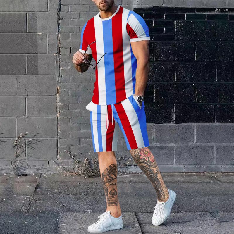 

Men's Tracksuits 2023 Fashion 3D Print Tshirt Shorts Sets Men Sports Jogging Suit Round Neck T Shirt Outfit 2 Piece Set Men's Clothes