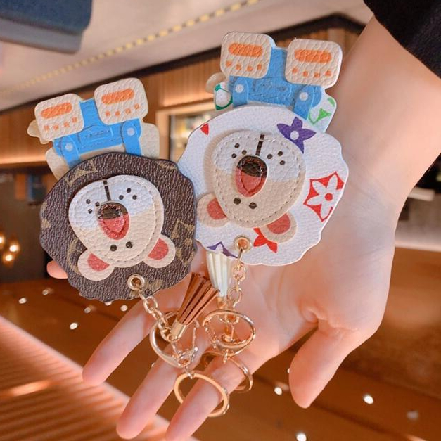

Car Keychain Bag Pendant Charm Jewelry Flower Key Ring Holder Women Men Gifts Fashion PU Leather animal Key Chain Accessories