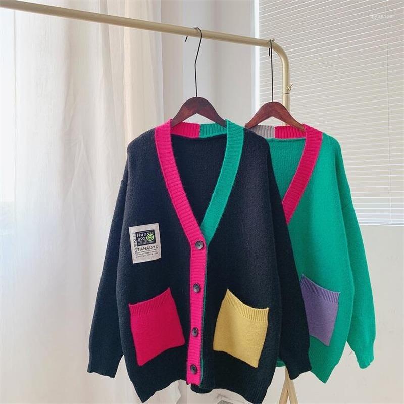 

Women's Knits Fashion Autumn Winter Women Sweater Jacket Female 2023 Korean Version Loose All-match Knitted Cardigans Top, Black