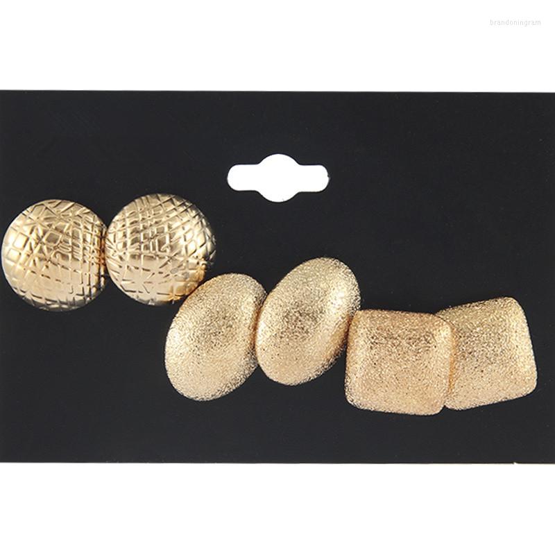 

Stud Earrings 3 Pair/Set DIY Gold-color Earring Set Selling Scrub Punk Women Jewelry SY32