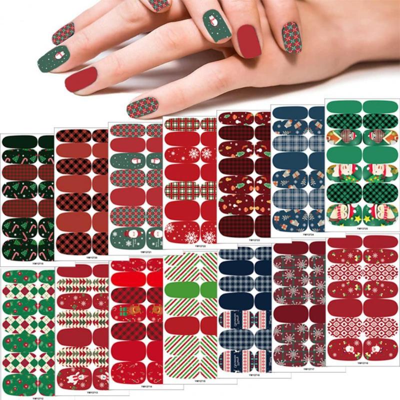 

Nail Art Kits 3D Winter Stickers Decals Santa Claus Snowman Cute Cartoon Xmas Sliders For Design Gel Manicure Decor