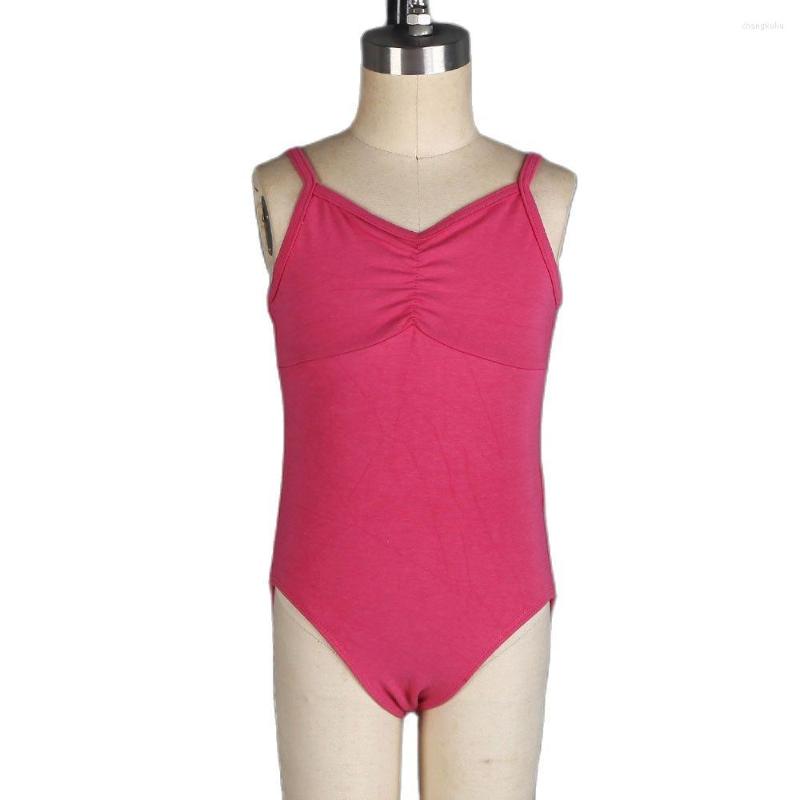 

Stage Wear Pinch Front Camisole Cotton Leotard With Criss Cross Back Ballet Dance Sleeveless Leotards 8 Colors Available 03D0006, White