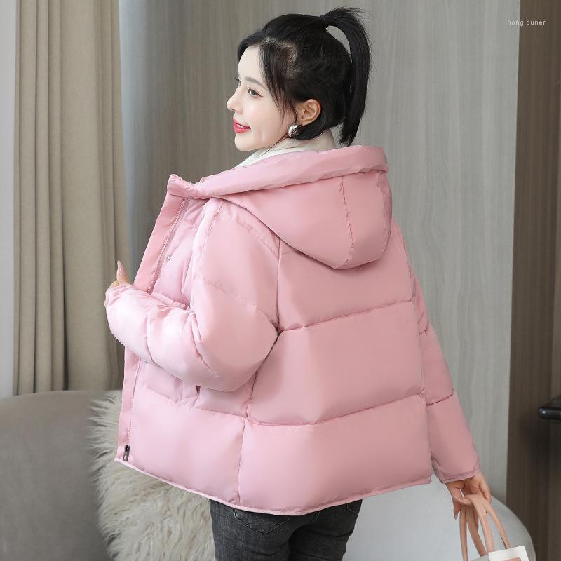 

Women' Trench Coats Winter Women' Jacket Coat 2023 Hooded Short Warm Down Cotton Female Parker Padded Overcoat Outerwear, Milky