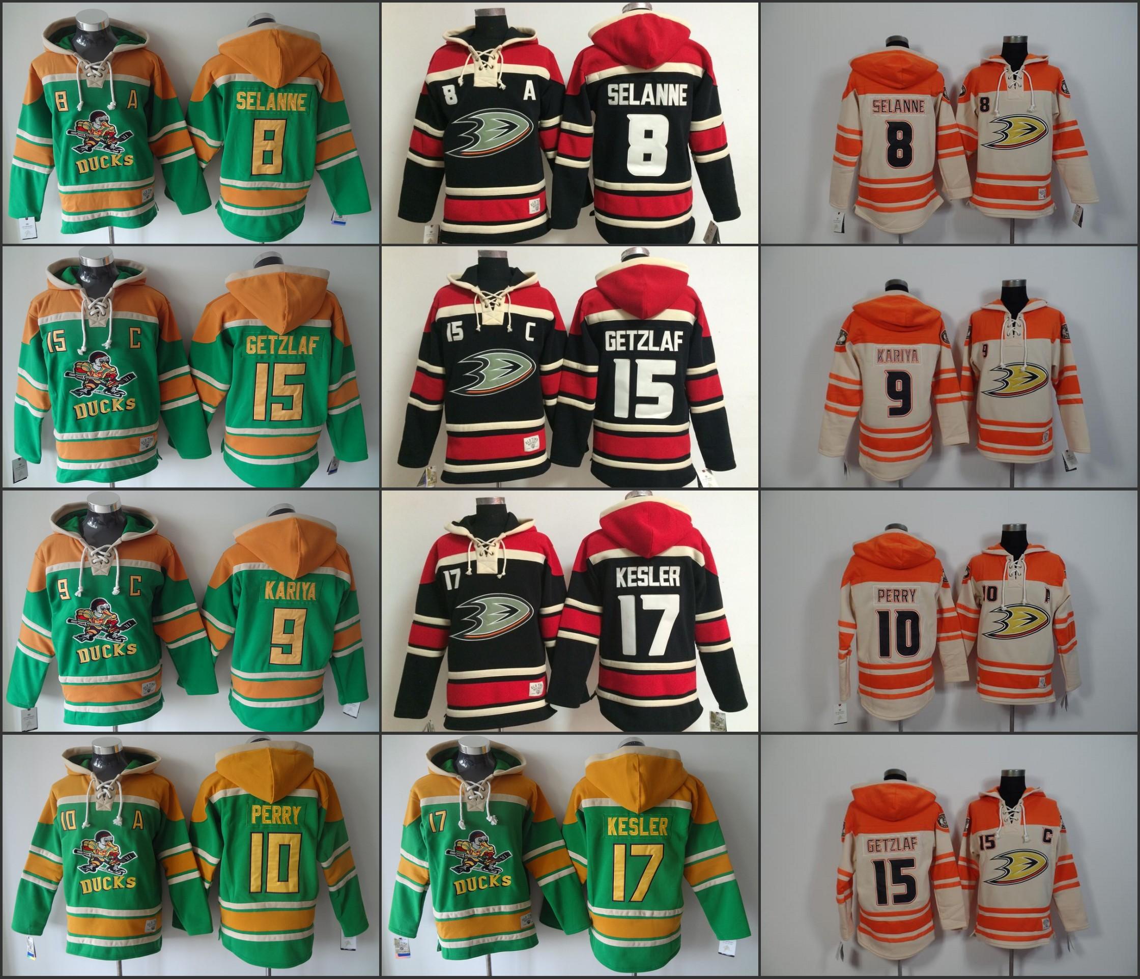 

Anaheim Ducks Hockey Men Jerseys 8 Teemu Selanne 9 paul kariya 10 corey perry 15 Ryan Getzlaf Hockey Hoodie Hooded Sweatshirt Jackets Jersey