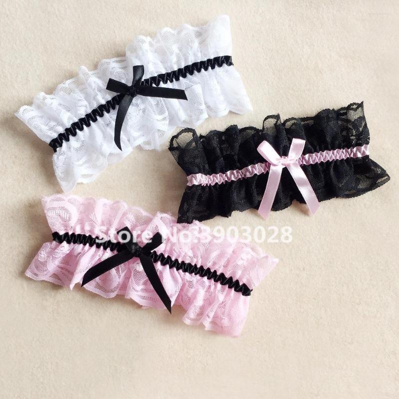 

Garters Sexy Women Luxury Lace Bowknot Wide Floral Garter Belt Wedding Party Bridal Maid Cosplay Leg Loop Ring Girl Choker Collar, White