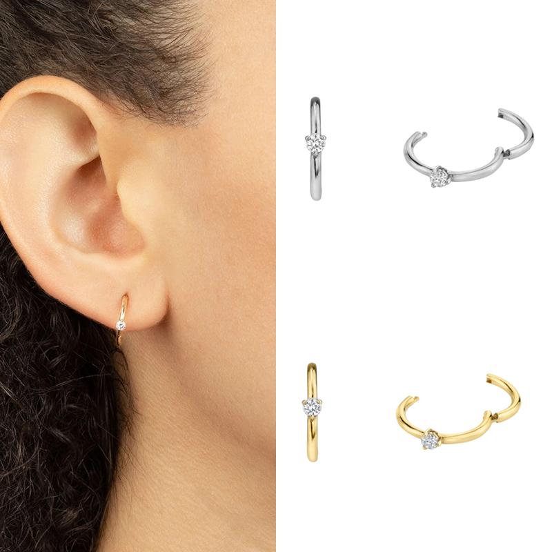 

Hoop Earrings & Huggie CRMYA Gold Silver Color Circle For Women CZ Charm Korean Aretes Ear Rings Girls Jewelry
