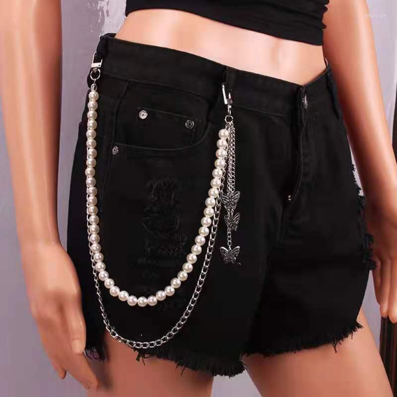 

Keychains Hip Hop Pants Chain For Dancers Punks Egirl Eboy Harajuku Jean Side Punk Multi-layer Chains Trousers Skirt